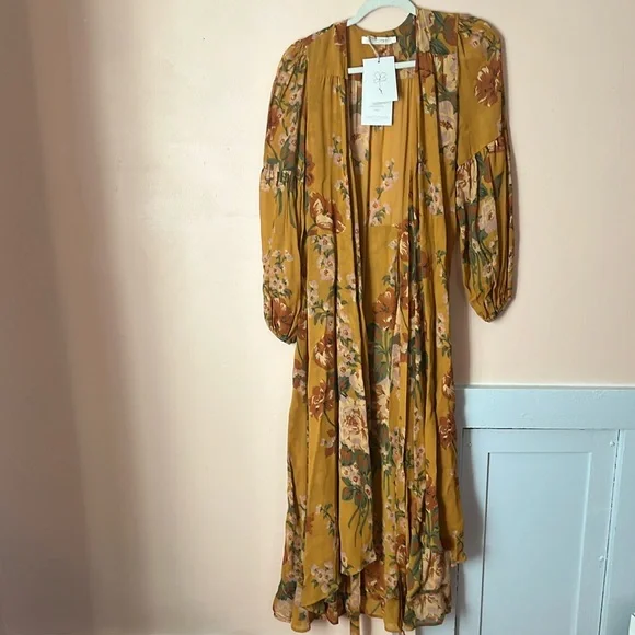 NWT Christy Dawn Bergen Dress in Mustard Floral (lined) - Picture 3 of 10